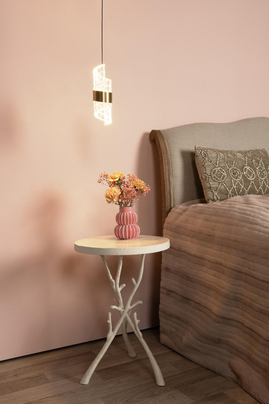 Lucide KLIGANDE LED-hanglamp Ø 13 cm, 9 W, matgoud / messing