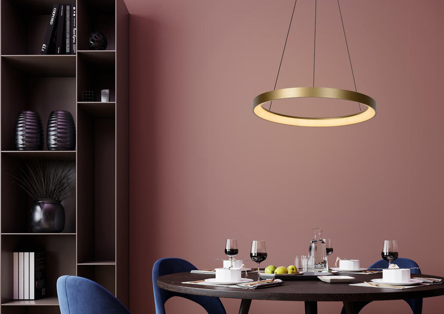 Lucide VIDAL dimbare LED-hanglamp Ø 58 cm, 48 W, matgoud / messing