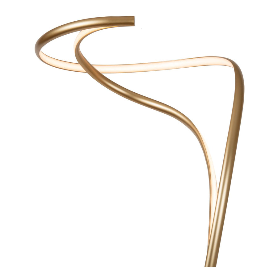 Lucide SARDANA dimbare LED-vloerlamp Ø 44 cm, 28 W, matgoud / messing