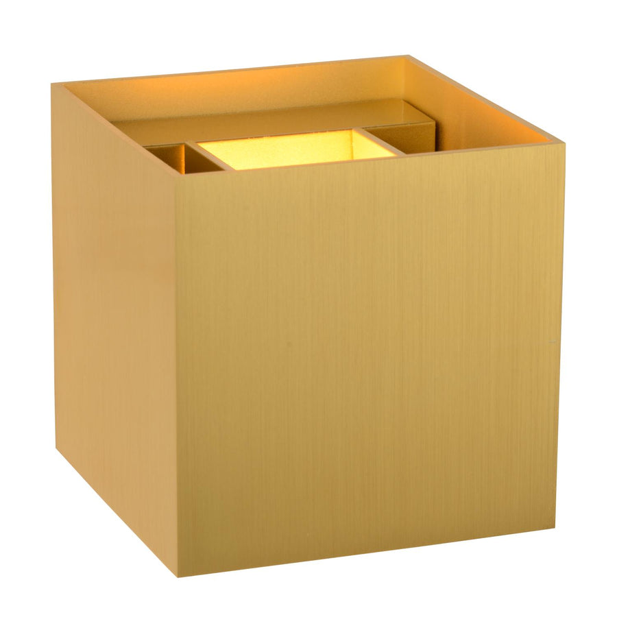 Lucide XIO dimbare LED-wandlamp 4 W, matgoud / messing