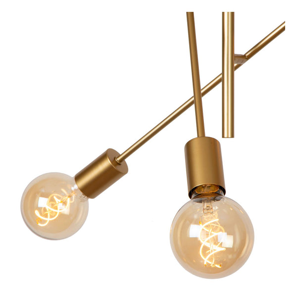 Lucide LESTER plafondlamp 6 × E27, matgoud / messing