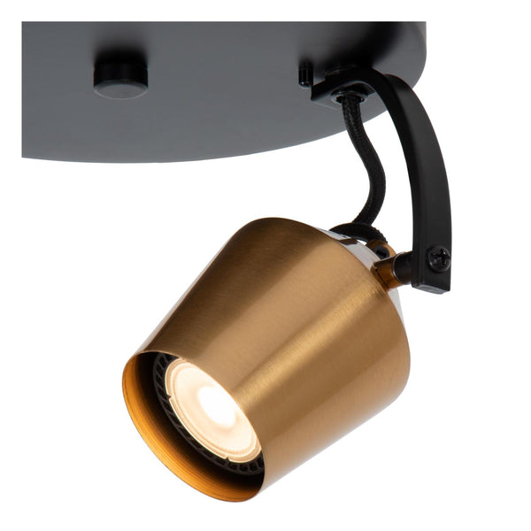 Lucide EMILE plafondspot Ø 20 cm, 2 × GU10, matgoud / messing