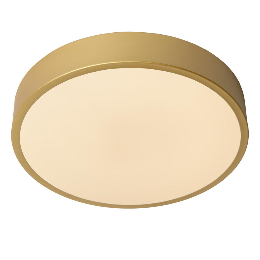 Lucide UNAR plafondlamp Ø 30 cm, matgoud / messing