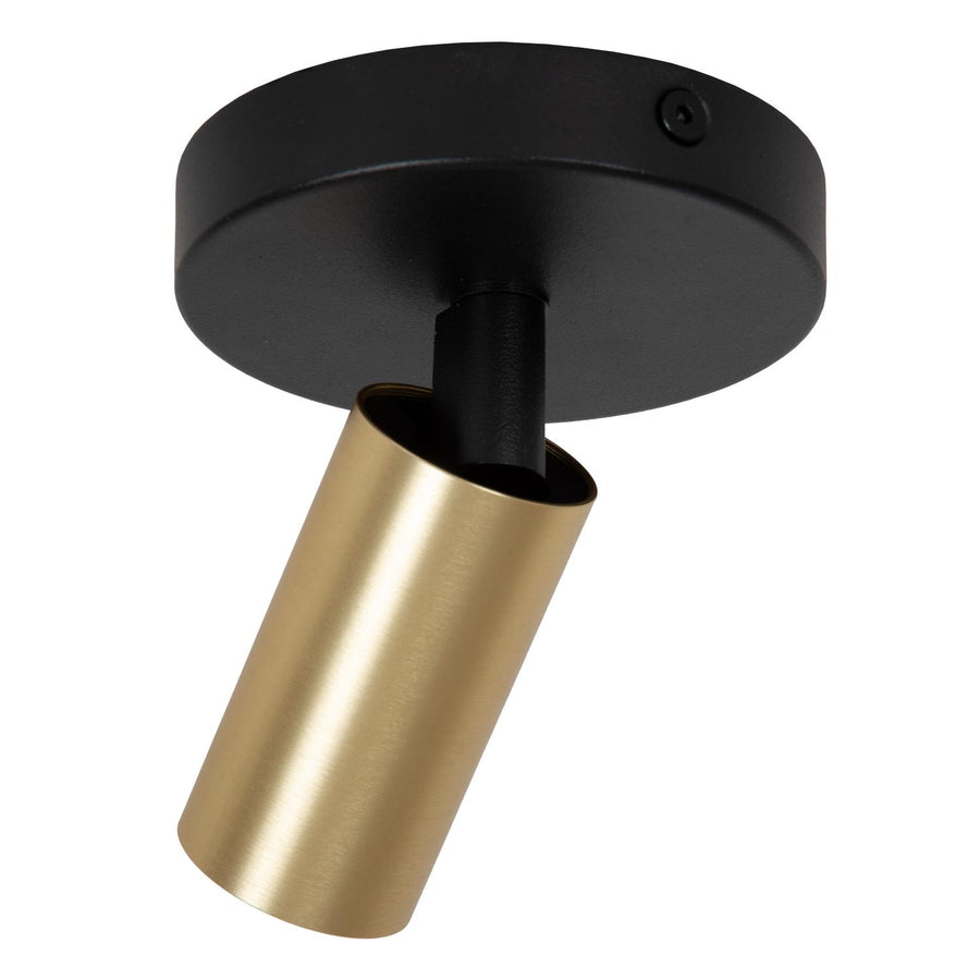 Lucide RITMO plafondspot Ø 10 cm, GU10, matgoud / messing
