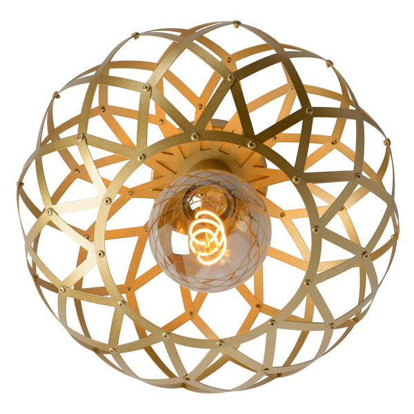 Lucide WOLFRAM plafondlamp Ø 30 cm, E27, matgoud / messing