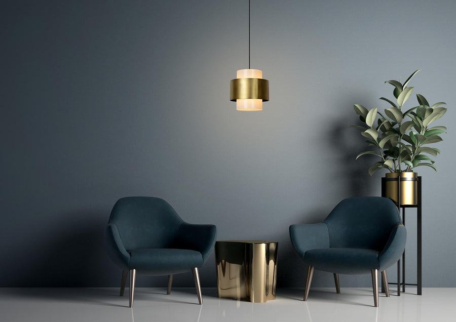 Lucide FIRMIN hanglamp Ø 30 cm, E27, matgoud / messing