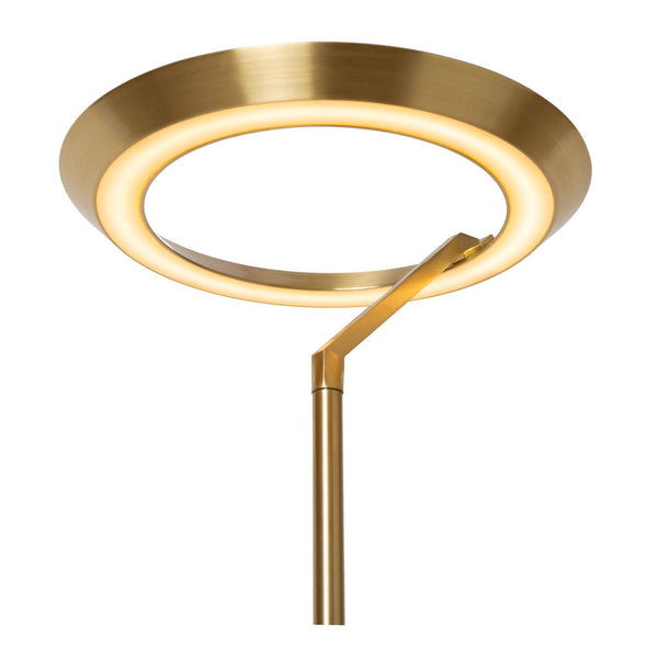 Lucide CELESTE dimbare LED-vloerlamp Ø 28 cm, 21 W, matgoud / messing