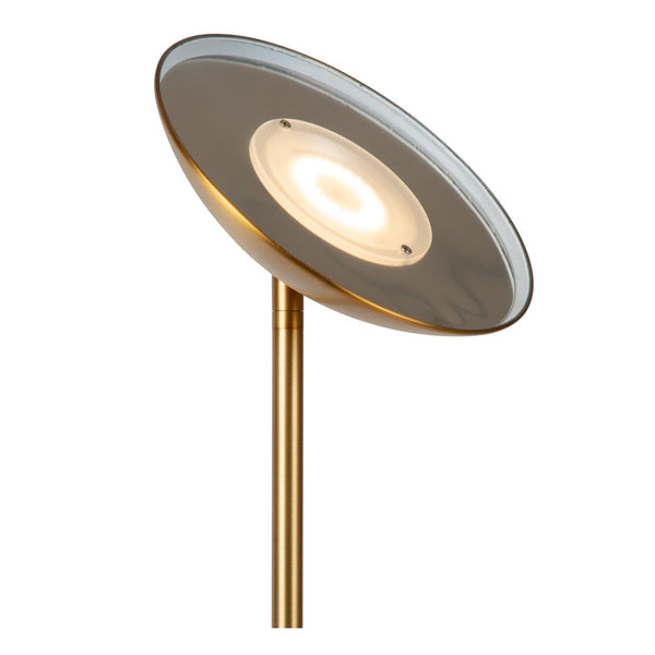 Lucide ZENITH dimbare LED-vloerlamp Ø 25,4 cm, 20 W, matgoud / messing