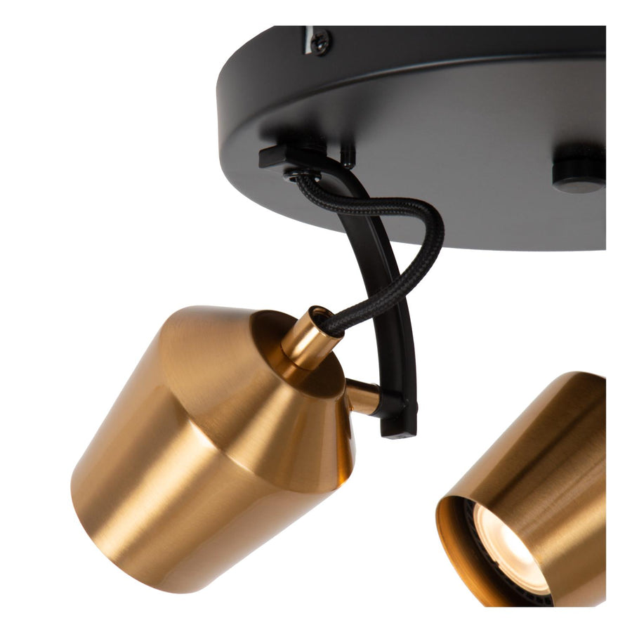Lucide EMILE plafondspot Ø 23 cm, 3 × GU10, matgoud / messing