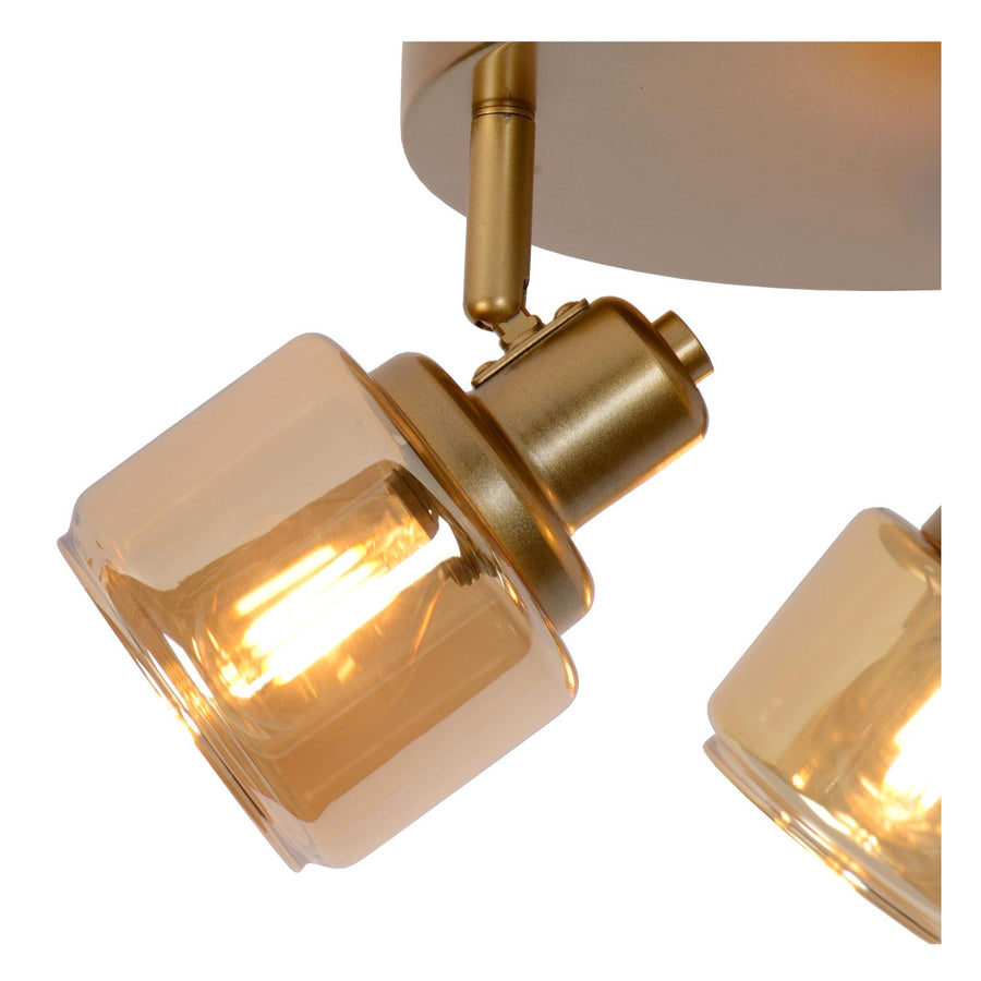 Lucide BJORN plafondspot Ø 38 cm, 3 × E14, matgoud / messing