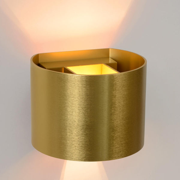 Lucide XIO dimbare LED-wandlamp 3,5 W, matgoud / messing