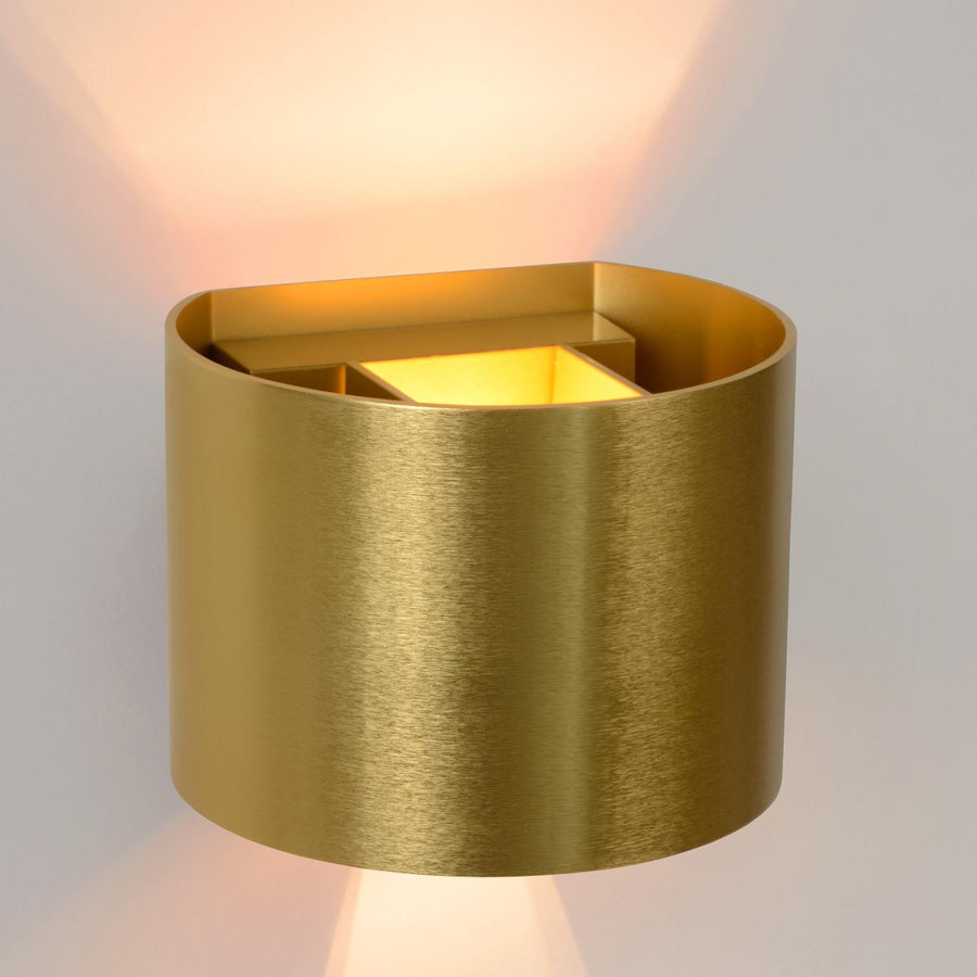Lucide XIO dimbare LED-wandlamp 3,5 W, matgoud / messing