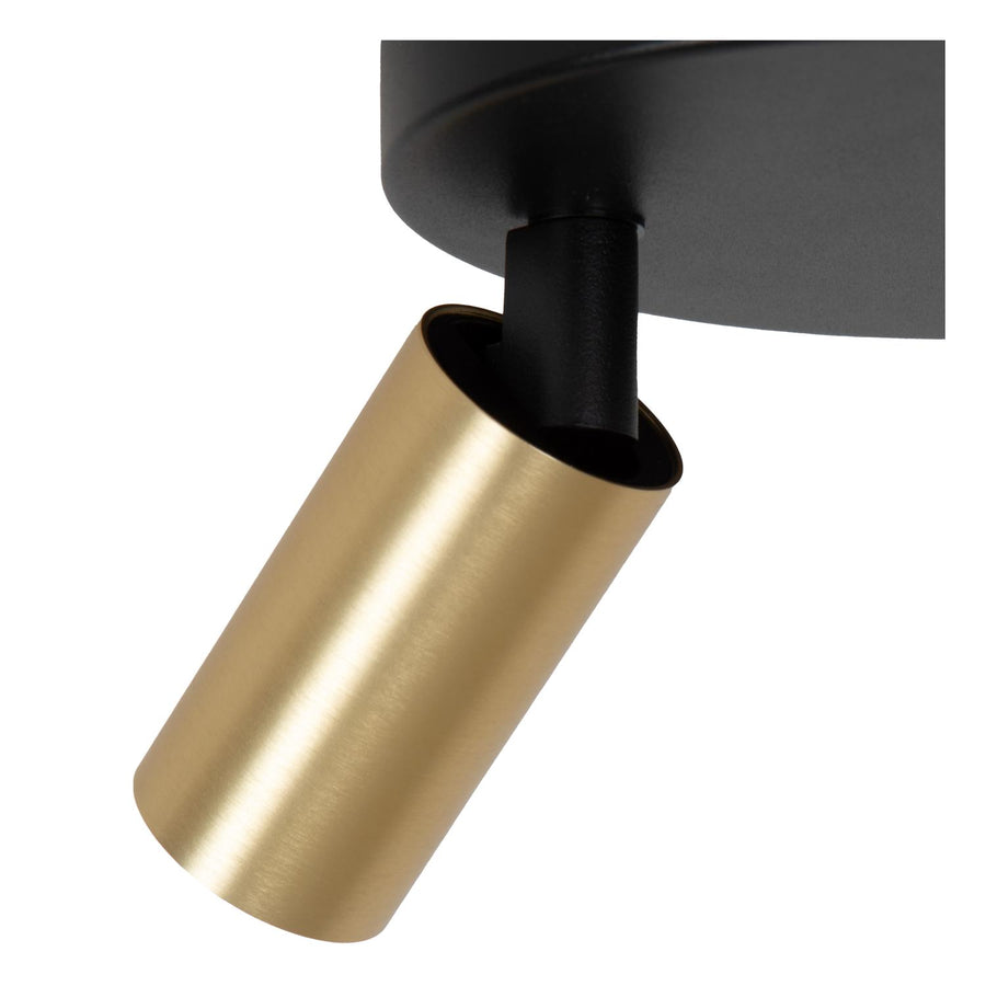 Lucide RITMO plafondspot Ø 18 cm, 3 × GU10, matgoud / messing