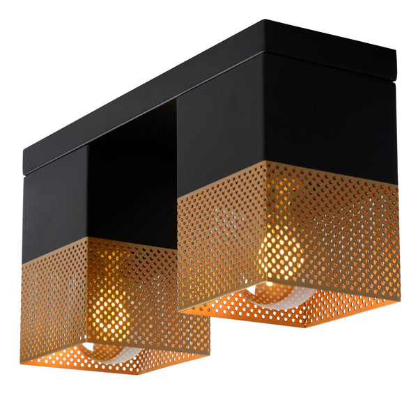 Lucide RENATE plafondlamp 2 × E27, matgoud / messing