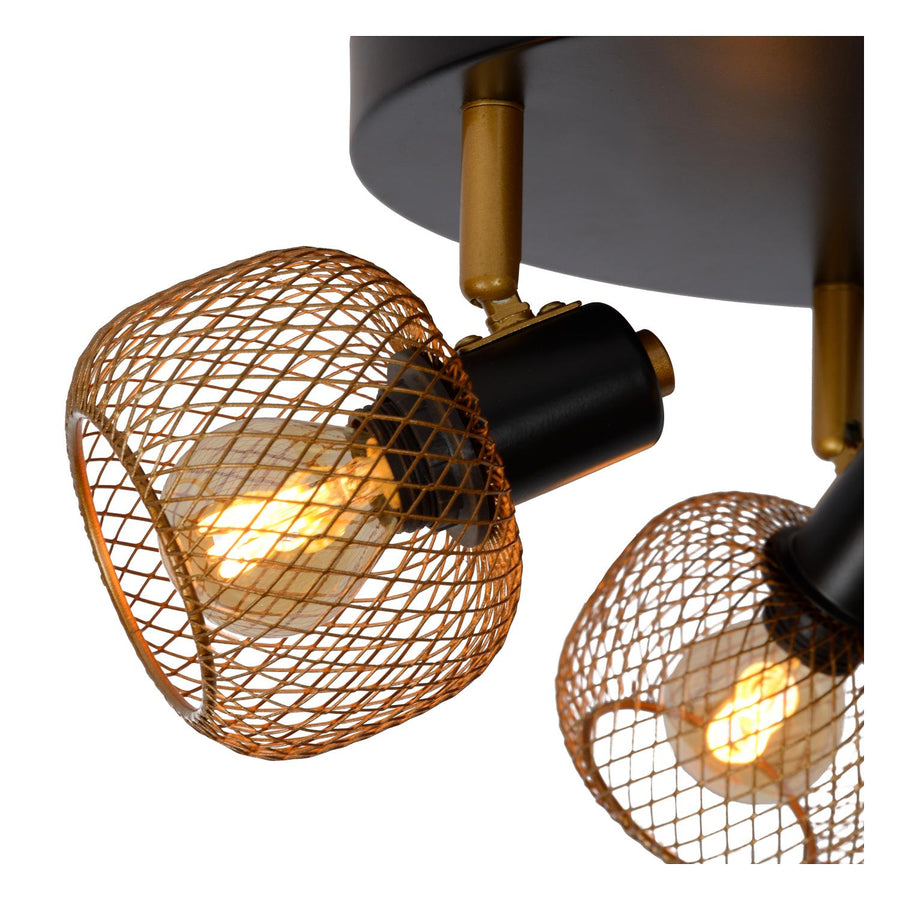 Lucide MAREN plafondspot Ø 37 cm, 3 × E14, matgoud / messing