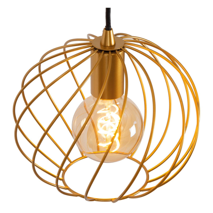 Lucide DANZA hanglamp Ø 50 cm, 3 × E27, matgoud / messing