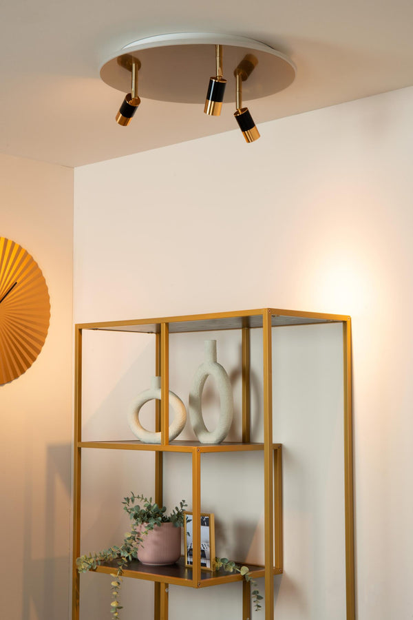 Lucide JUBEL LED-plafondlamp Ø 48 cm, 2500–3000 K, matgoud / messing