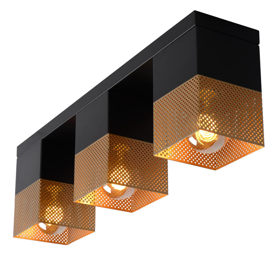 Lucide RENATE plafondlamp 3 × E27, matgoud / messing