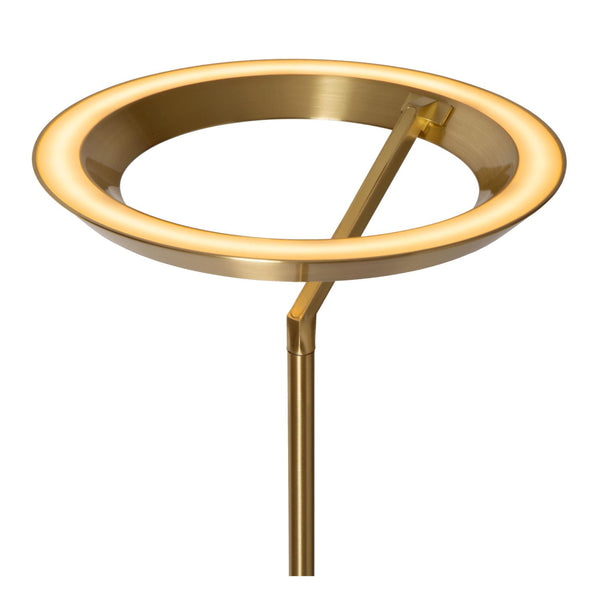 Lucide CELESTE dimbare LED-vloerlamp Ø 28 cm, 21 W, matgoud / messing