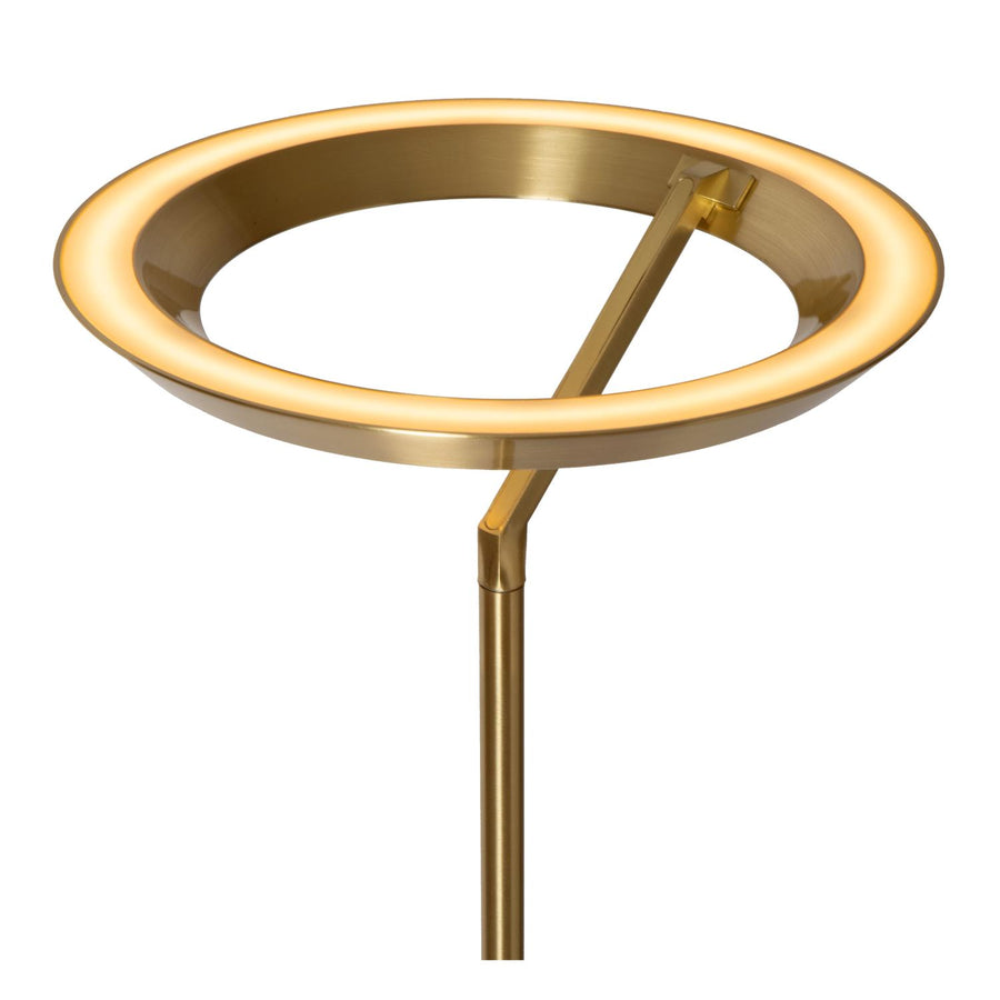 Lucide CELESTE dimbare LED-vloerlamp Ø 28 cm, 21 W, matgoud / messing
