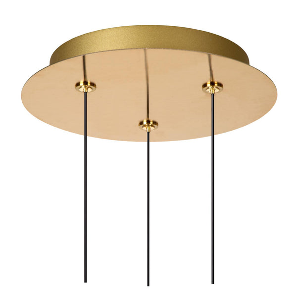Lucide KLIGANDE dimbare LED-hanglamp Ø 25 cm, 3 × 8 W, matgoud / messing