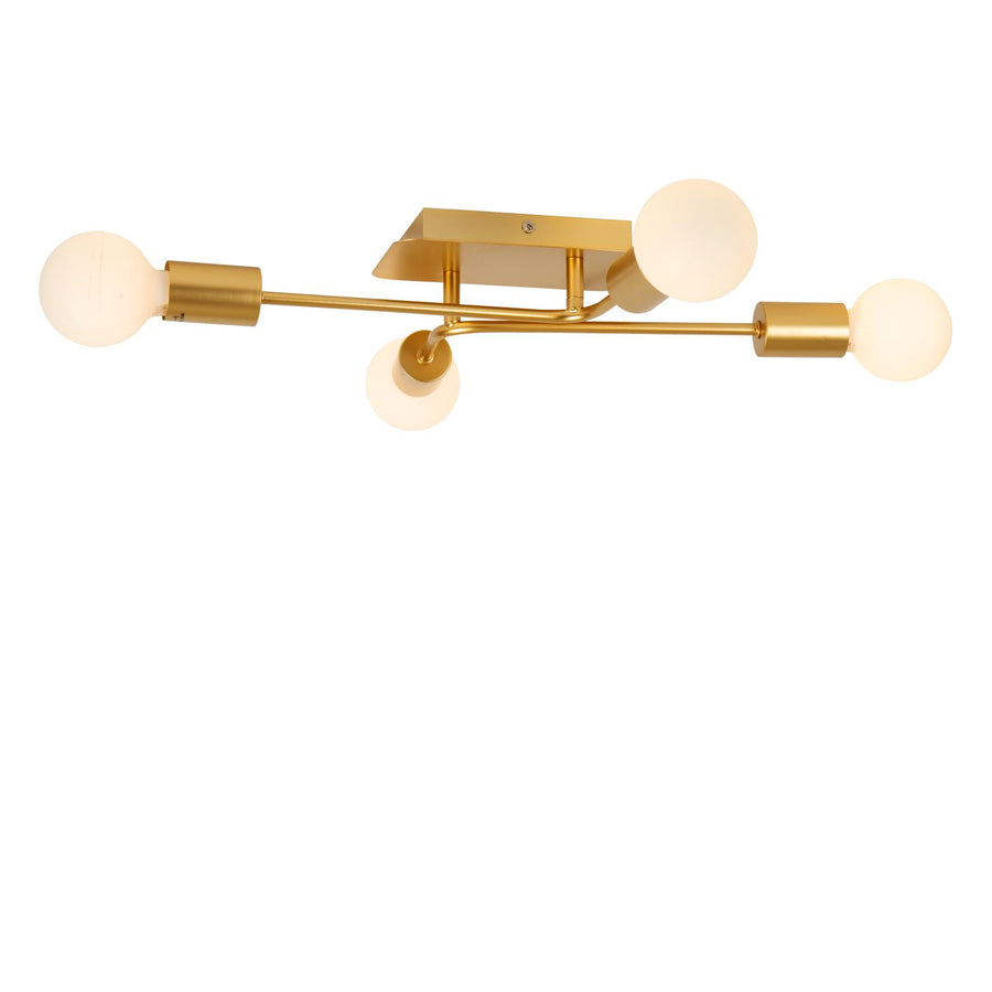 Lucide LESTER plafondlamp 4 × E27, matgoud / messing