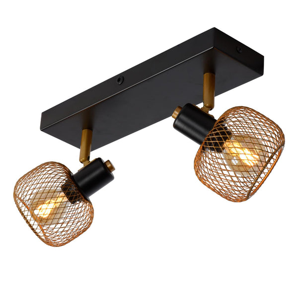 Lucide MAREN plafondspot 2 × E14, matgoud / messing