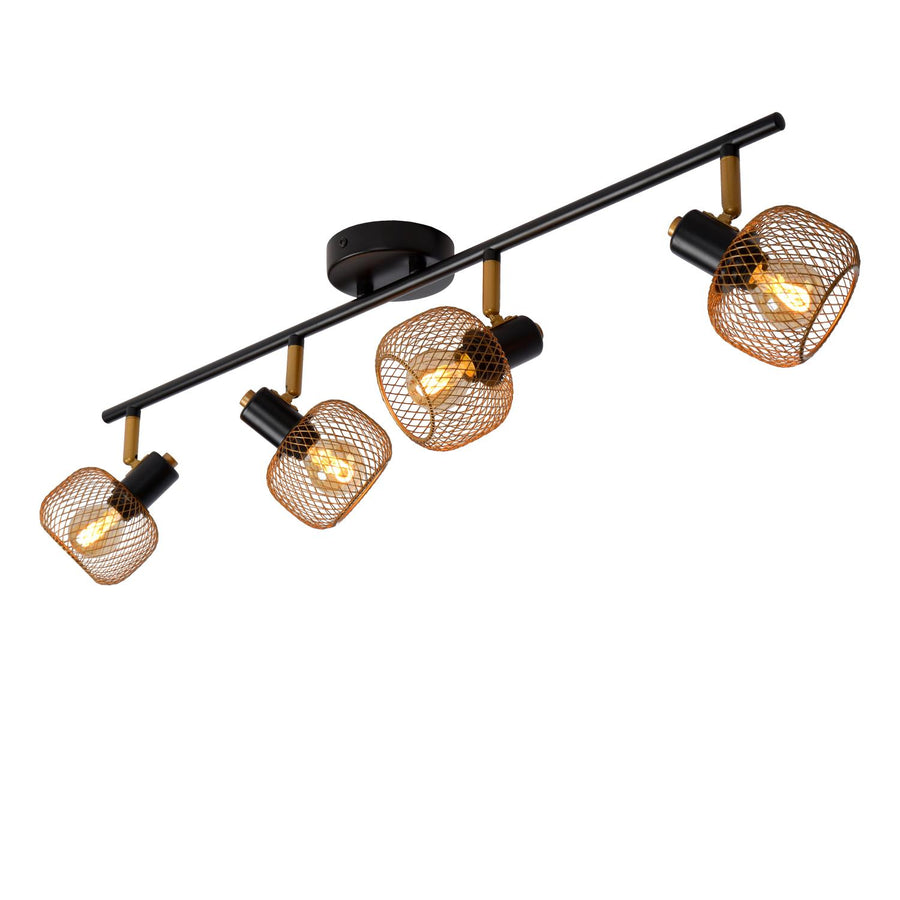 Lucide MAREN plafondspot 4 × E14, matgoud / messing