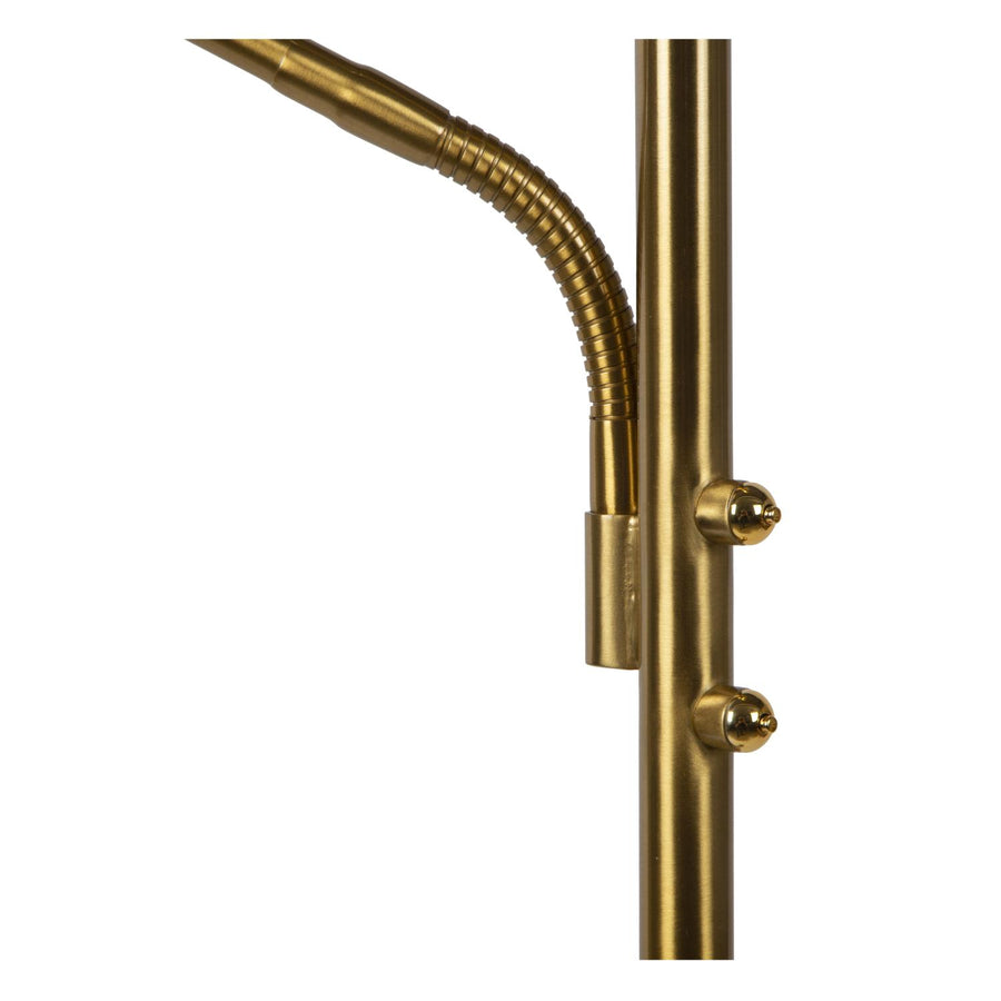 Lucide ZENITH dimbare LED-leesvloerlamp matgoud / messing