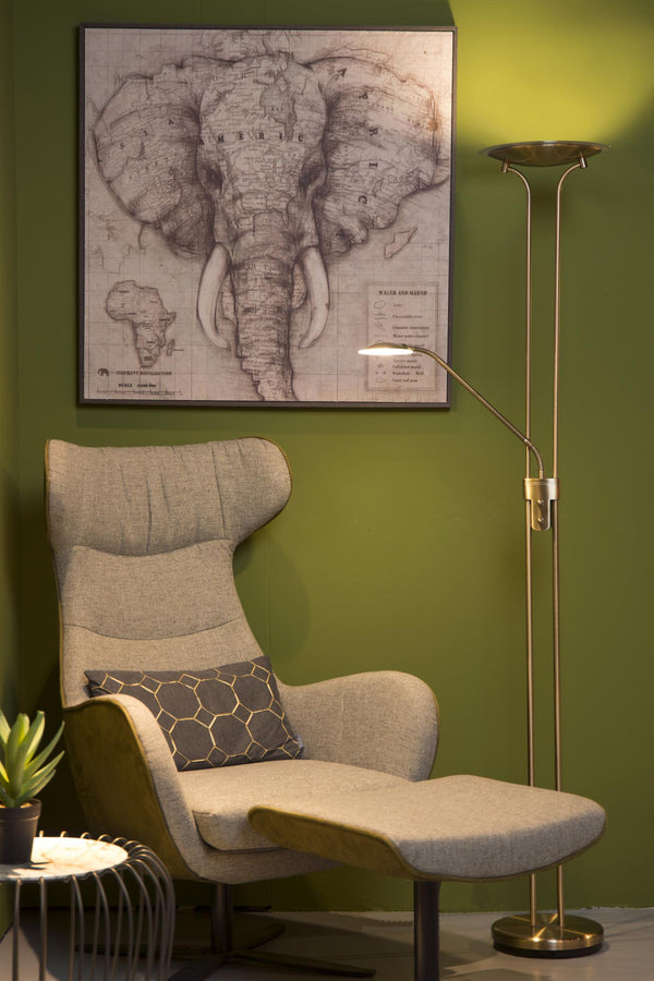 Lucide CHAMPION-LED dimbare LED-leesvloerlamp brons