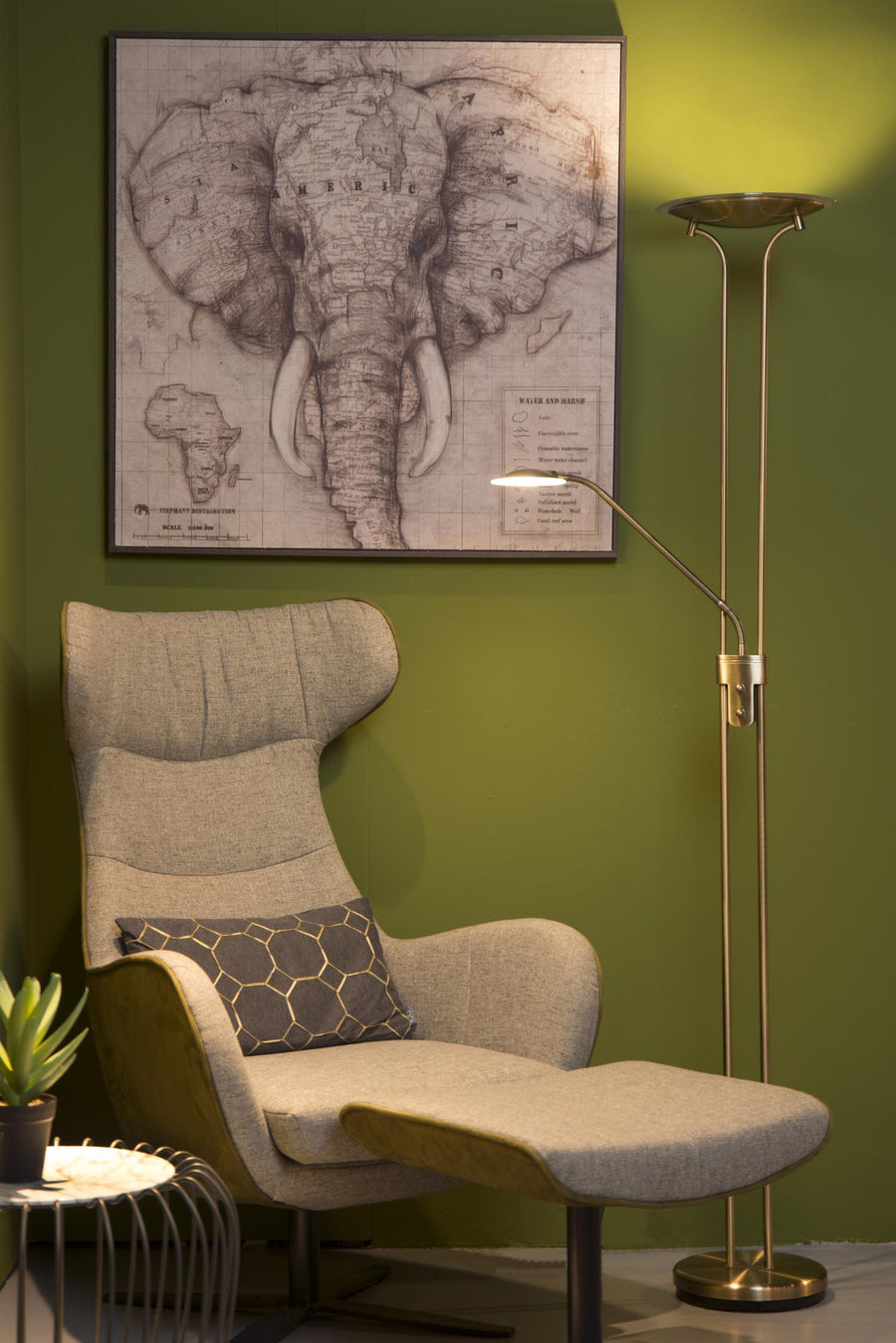 Lucide CHAMPION-LED dimbare LED-leesvloerlamp brons