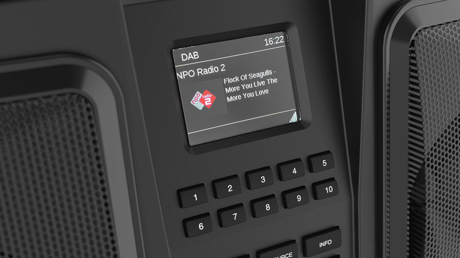 DAB+ / FM / Bluetooth / USB (lader) / Oplaadbaar / IP65