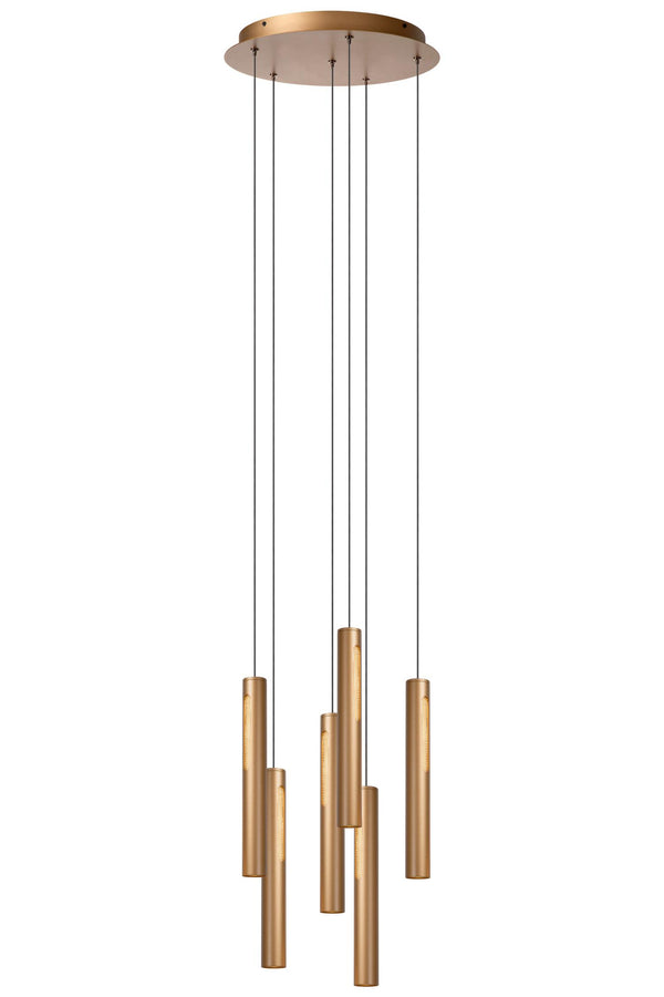 Lucide GRIFFITH dimbare LED-hanglamp Ø 38 cm, 6 × 6 W, 2700–4000 K, brons