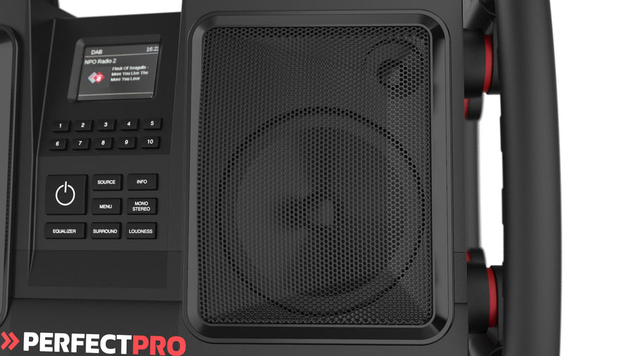 DAB+ / FM / Bluetooth / USB (lader) / Oplaadbaar / IP65