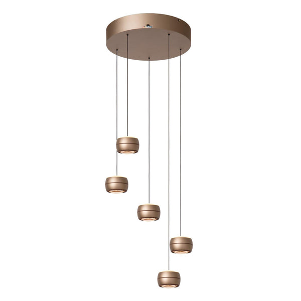 Lucide CORYFEE dimbare LED-hanglamp Ø 38 cm, 5 × 6 W, 2200–3000 K, champagne