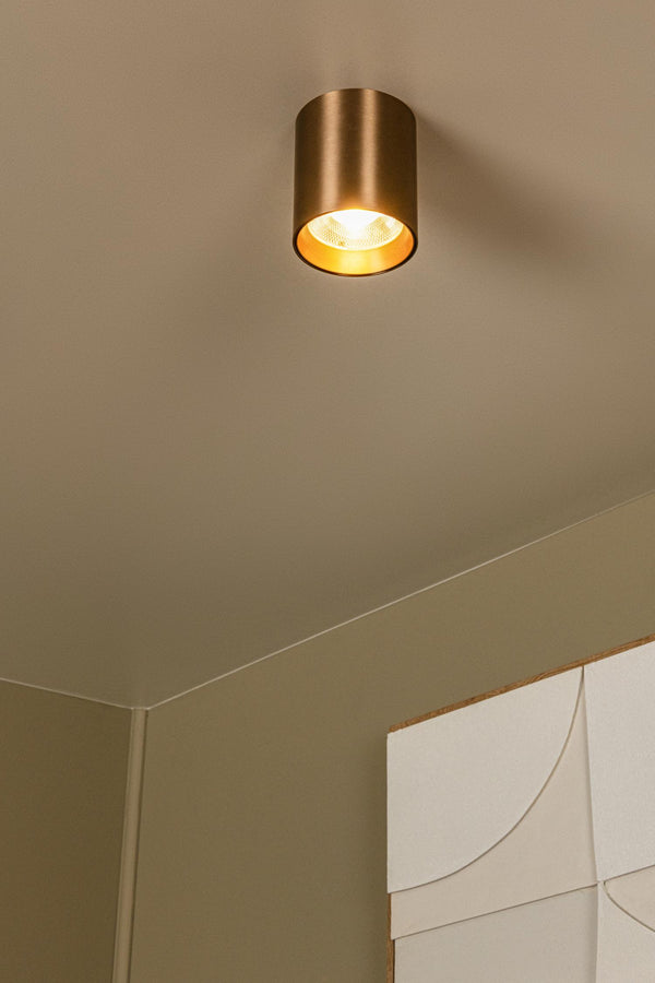 Lucide STRAXX dimbare LED-plafondspot Ø 8 cm, 15 W, 2700–4000 K, champagne