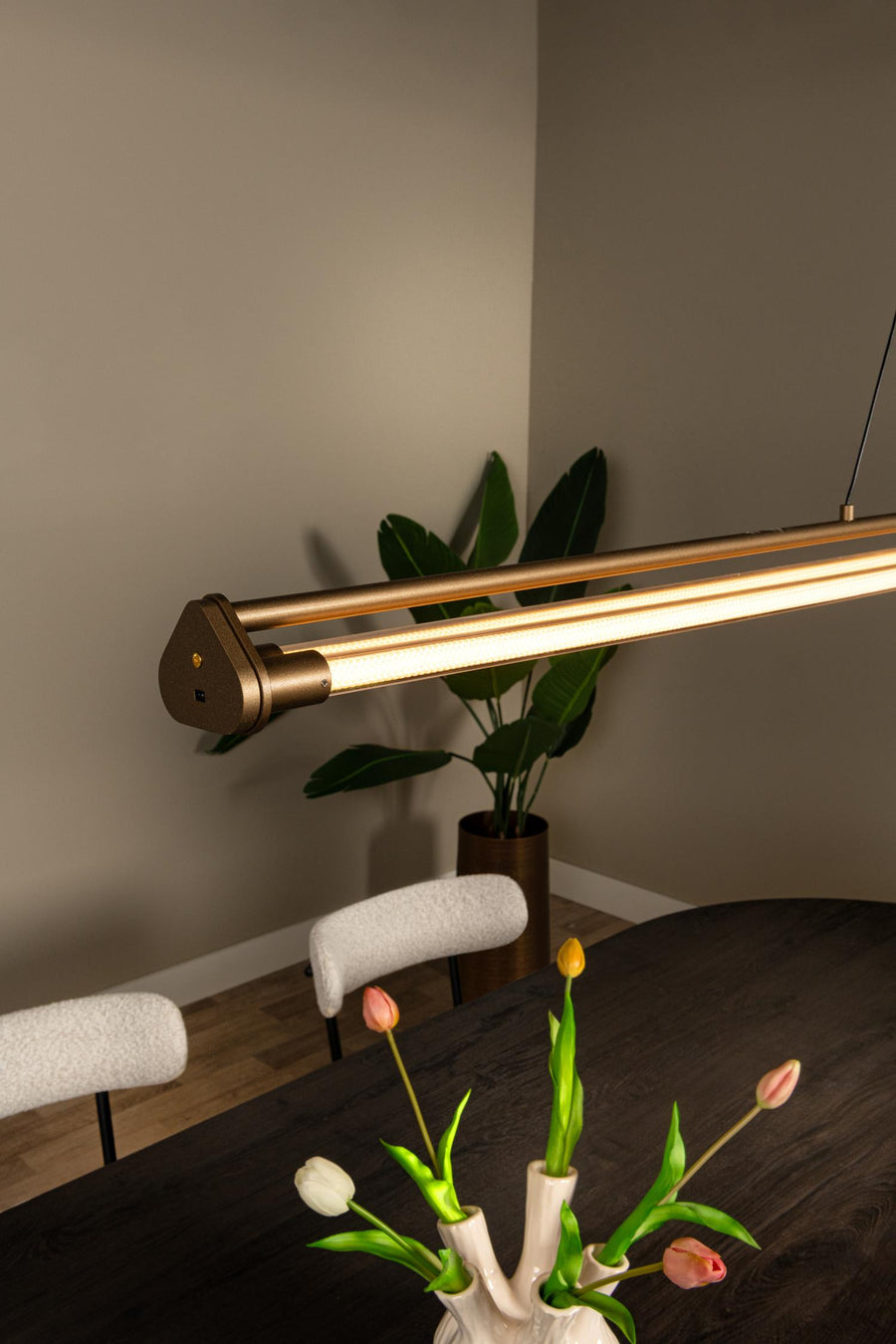 Lucide JANDERIN dimbare LED-hanglamp met bewegingssensor 2 × 16,5 W, 2700–4000 K, champagne