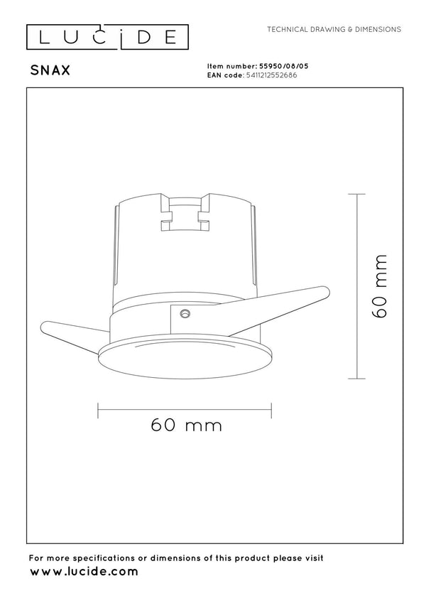 Lucide SNAX dimbare LED-inbouwspot Ø 6 cm, 8 W, 2700–4000 K, champagne