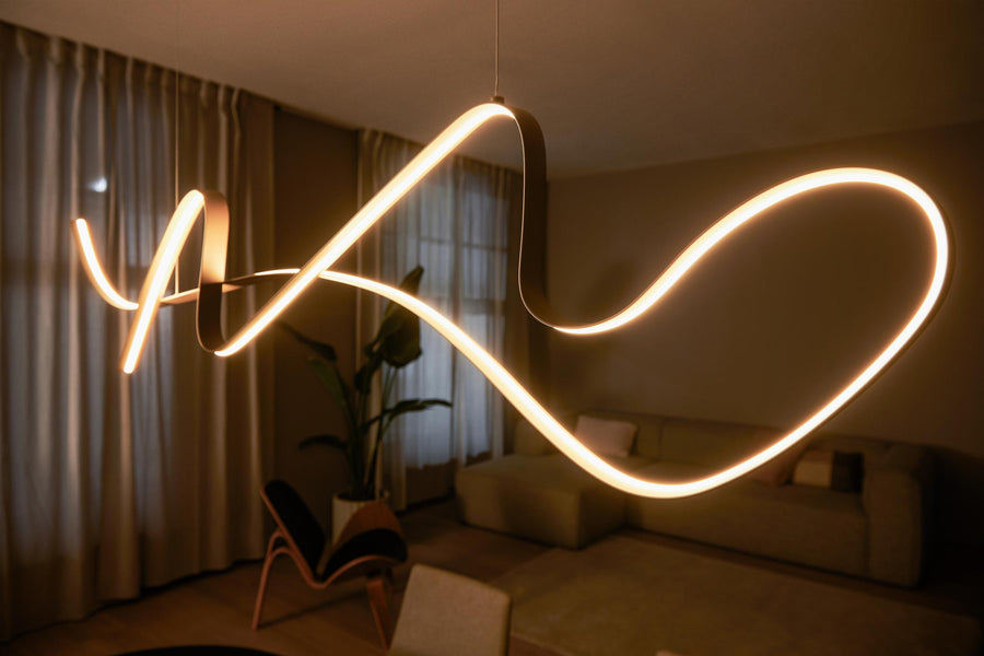 Lucide LAMBADA dimbare LED-hanglamp 47 W, champagne