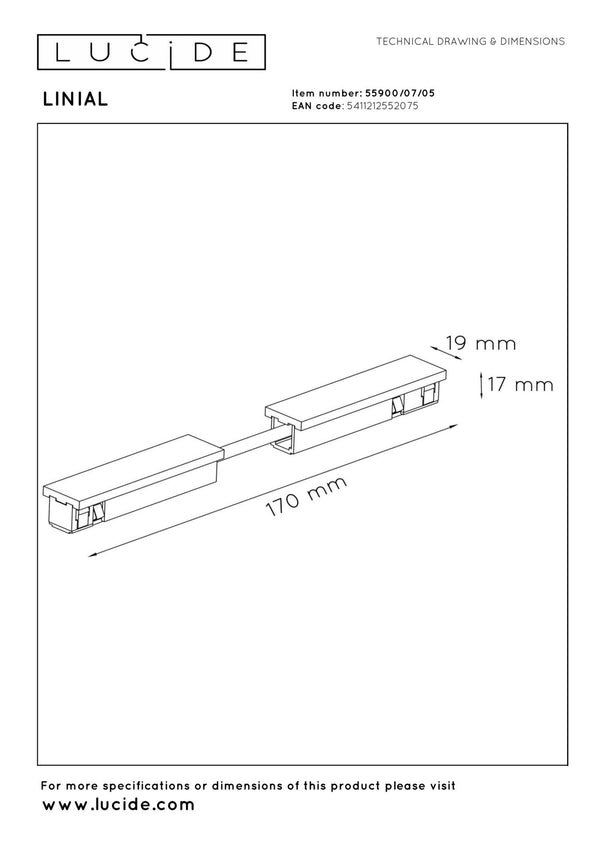 Lucide LINIAL flexibele railconnector 48 V, champagne