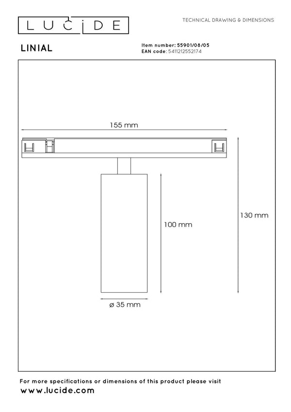 Lucide LINIAL BIX railsysteem 48 V, champagne