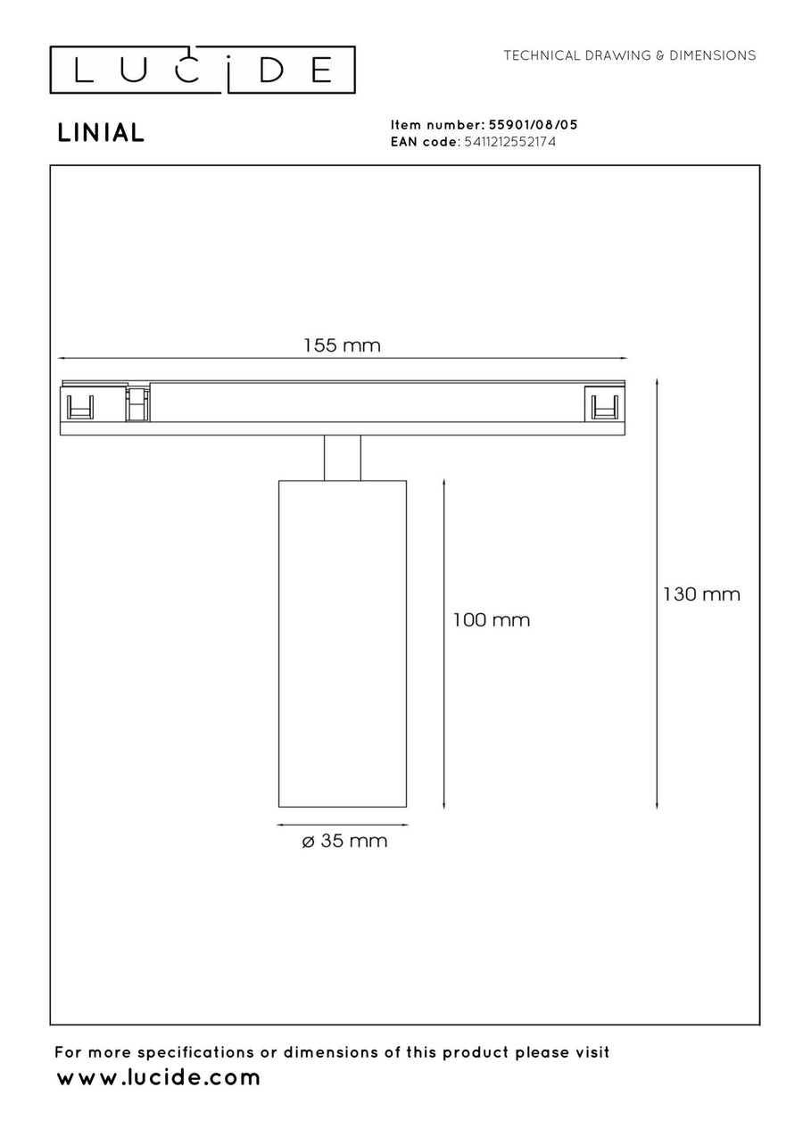 Lucide LINIAL BIX railsysteem 48 V, champagne