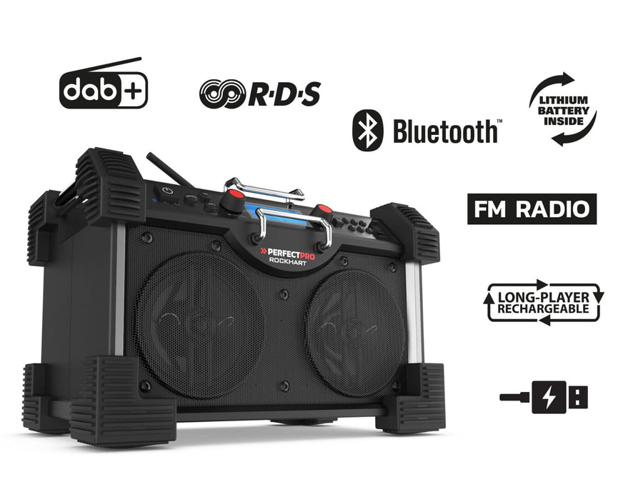 DAB+ / FM / Bluetooth / USB (lader/speler) / Oplaadbaar / IP44