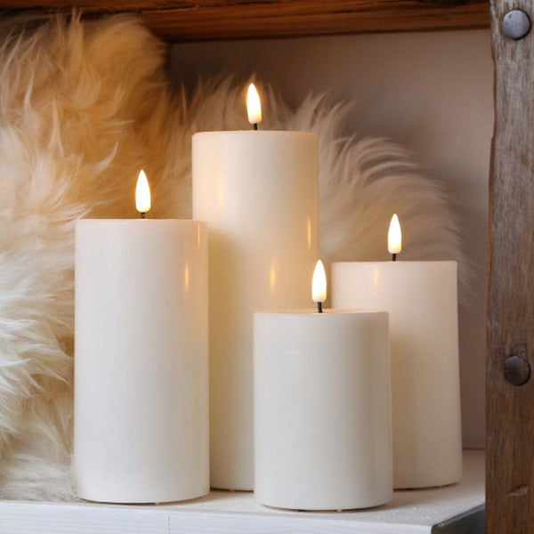 Cream led candle d 75 * 10 cm