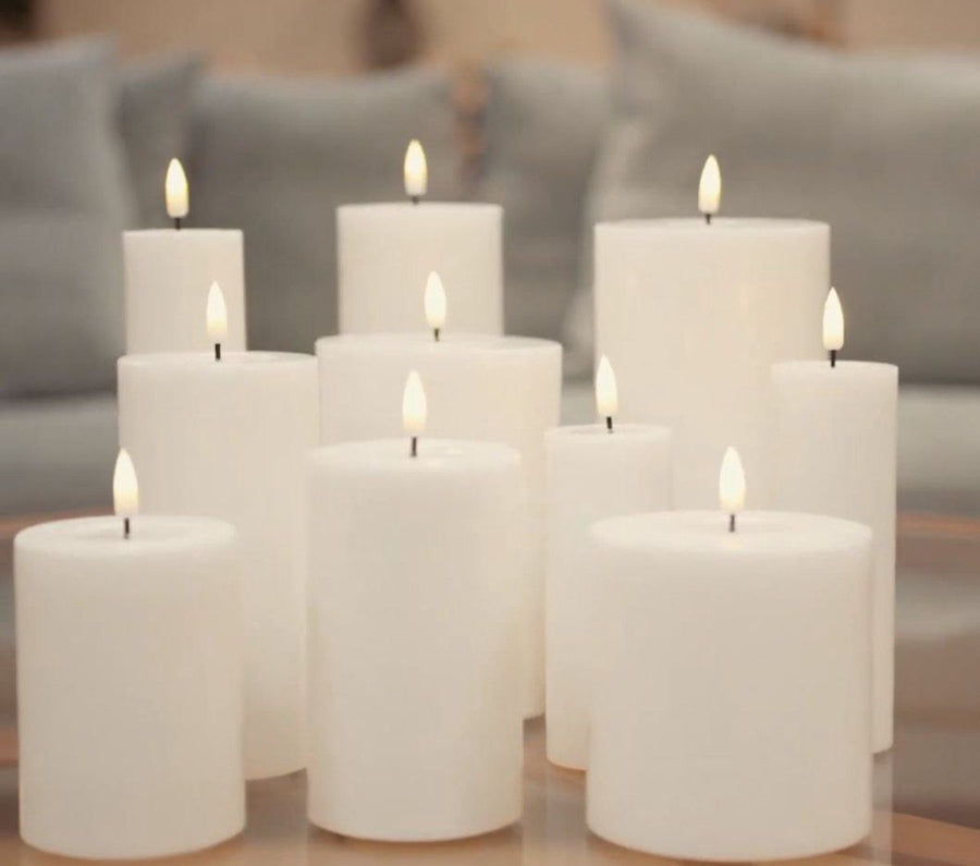 Cream led candle d 75 * 15 cm