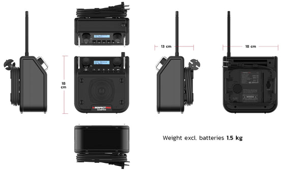 DAB+ / FM / Bluetooth / Oplaadbaar / IP54
