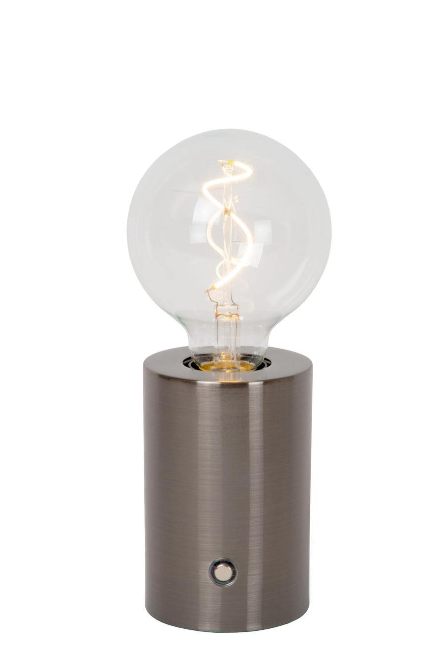 Lucide VIVO oplaadbare LED-tafellamp met dimfunctie, Ø 8 cm, 1 W, satijn gunmetal