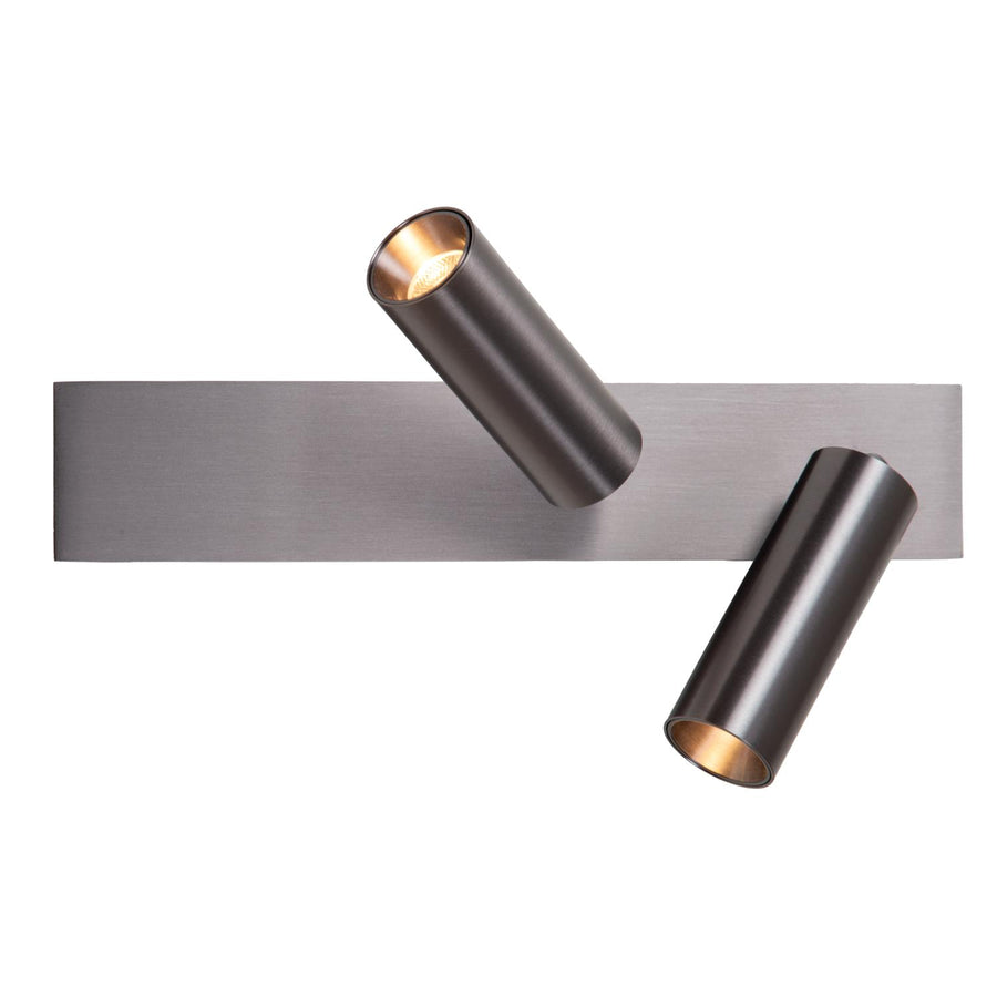 Lucide BIXX dimbare LED-plafondspot 2 × 8 W, 2700–4000 K, satijn gunmetal
