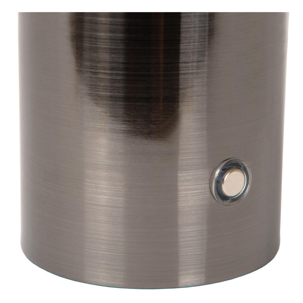 Lucide VIVO oplaadbare LED-tafellamp met dimfunctie, Ø 8 cm, 1 W, satijn gunmetal