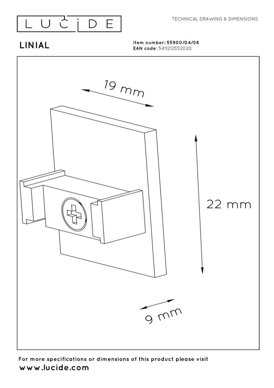 Lucide LINIAL eindkap railsysteem 48 V, satijn gunmetal